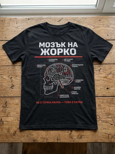 Тениска „Мозък на Жорко" — Не е точная вода, това е наука